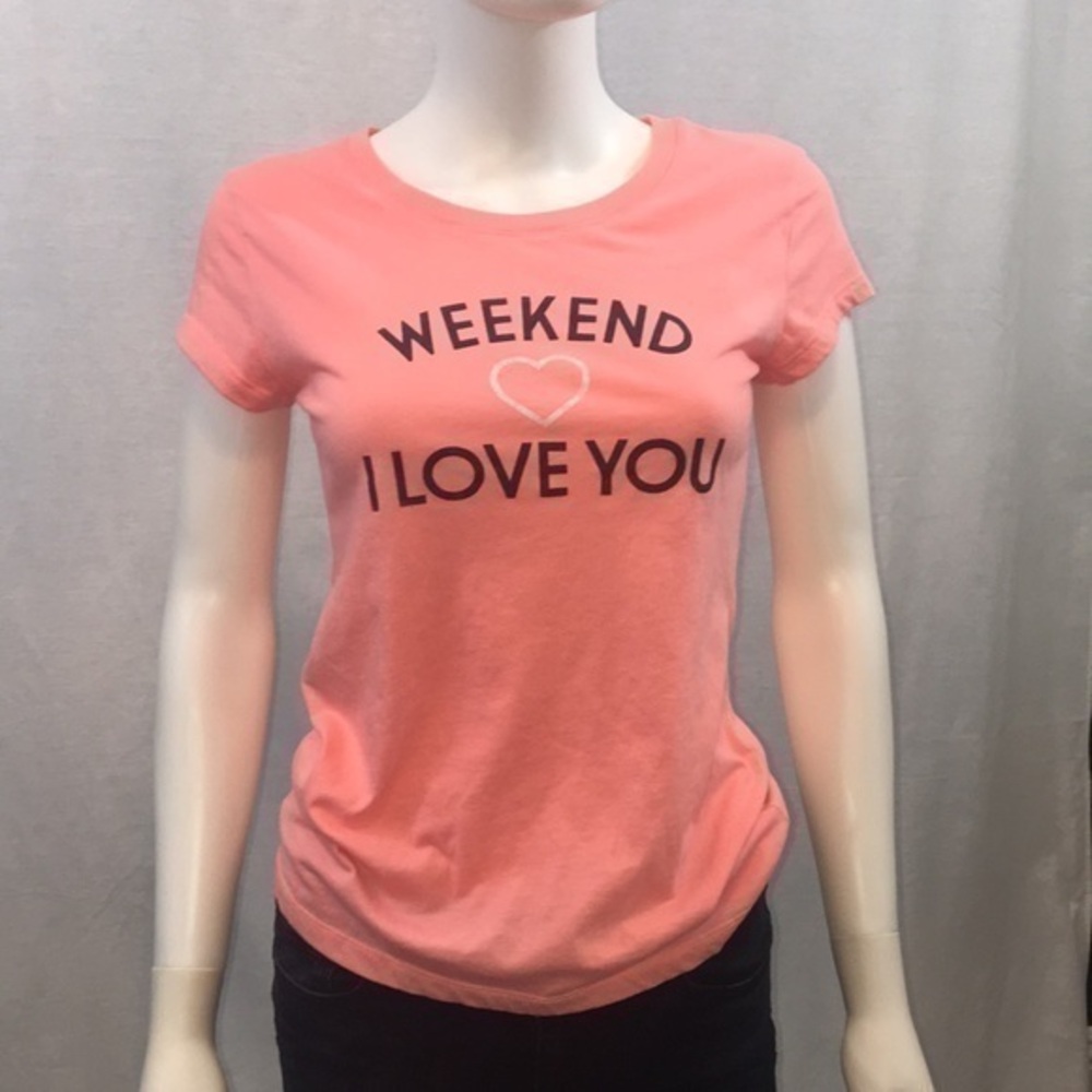 Peach Wound up t shirt “ weekend I love you”